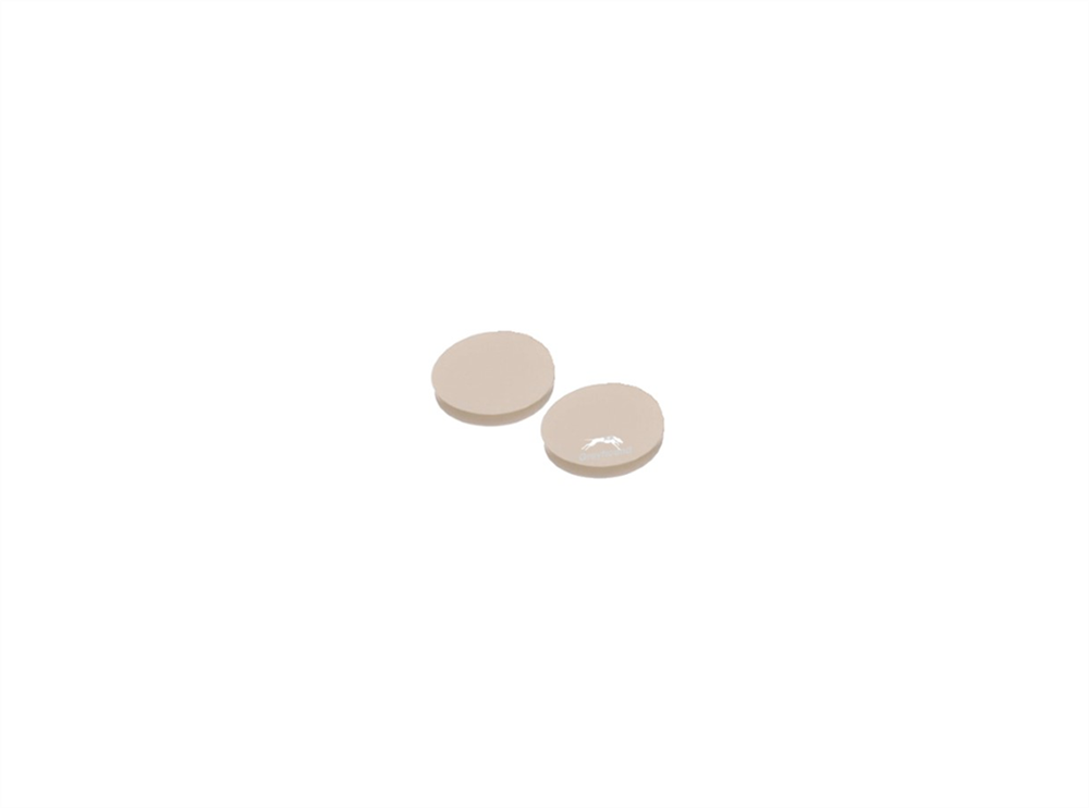 Picture of Beige PTFE/White Silicone Septa, 20mm x 3mm for 20mm Aluminum Seals, (Shore A 45)